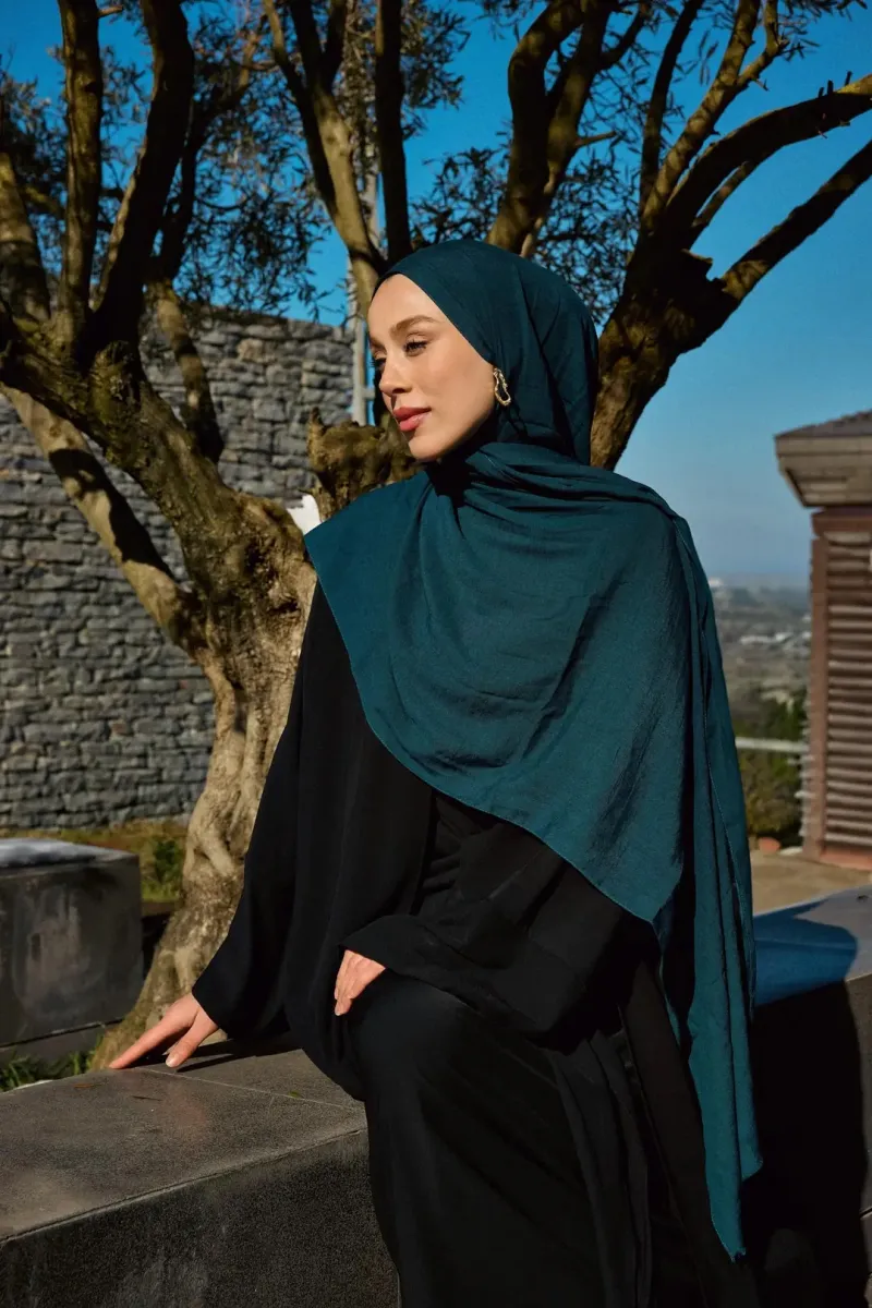 Organic Cotton Comfort Şal - Koyu Petrol