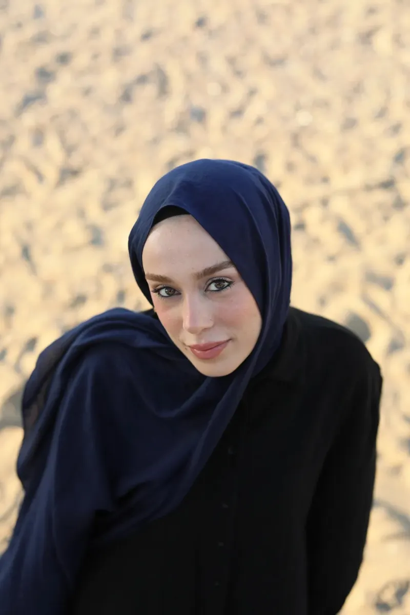 Organic Cotton Comfort Şal - Lacivert
