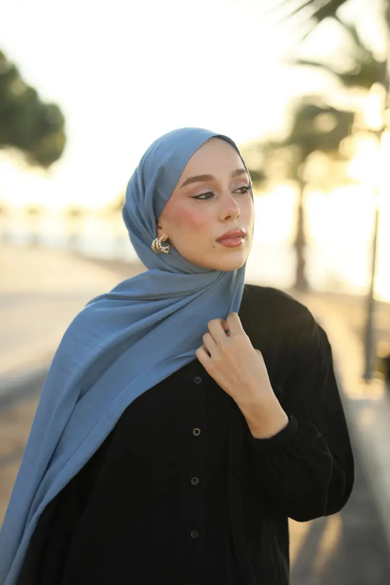 Organic Cotton Comfort Şal - Marin - 2