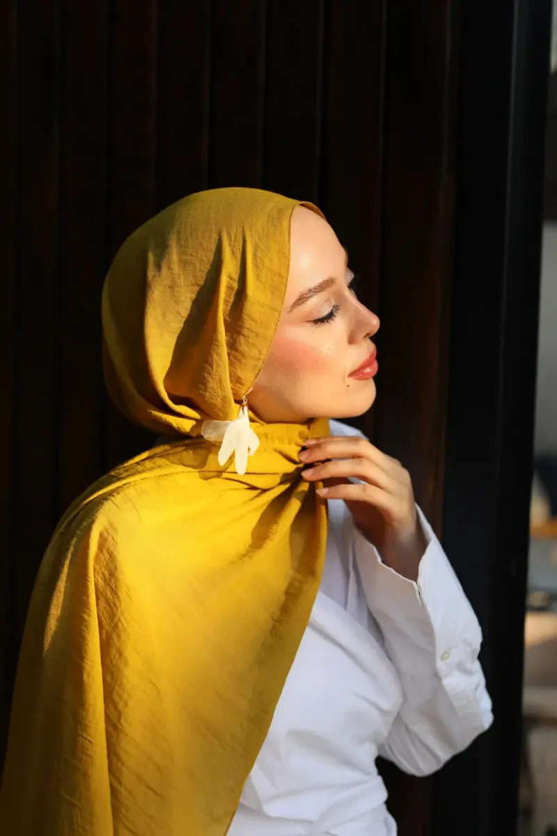 Organic Cotton Comfort Şal - Oksit Sarı - 2