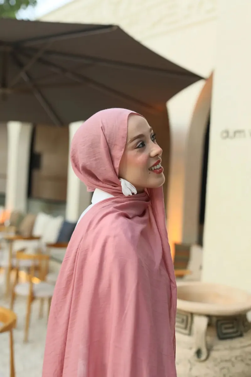 Organic Cotton Comfort Şal - Pembe - 2