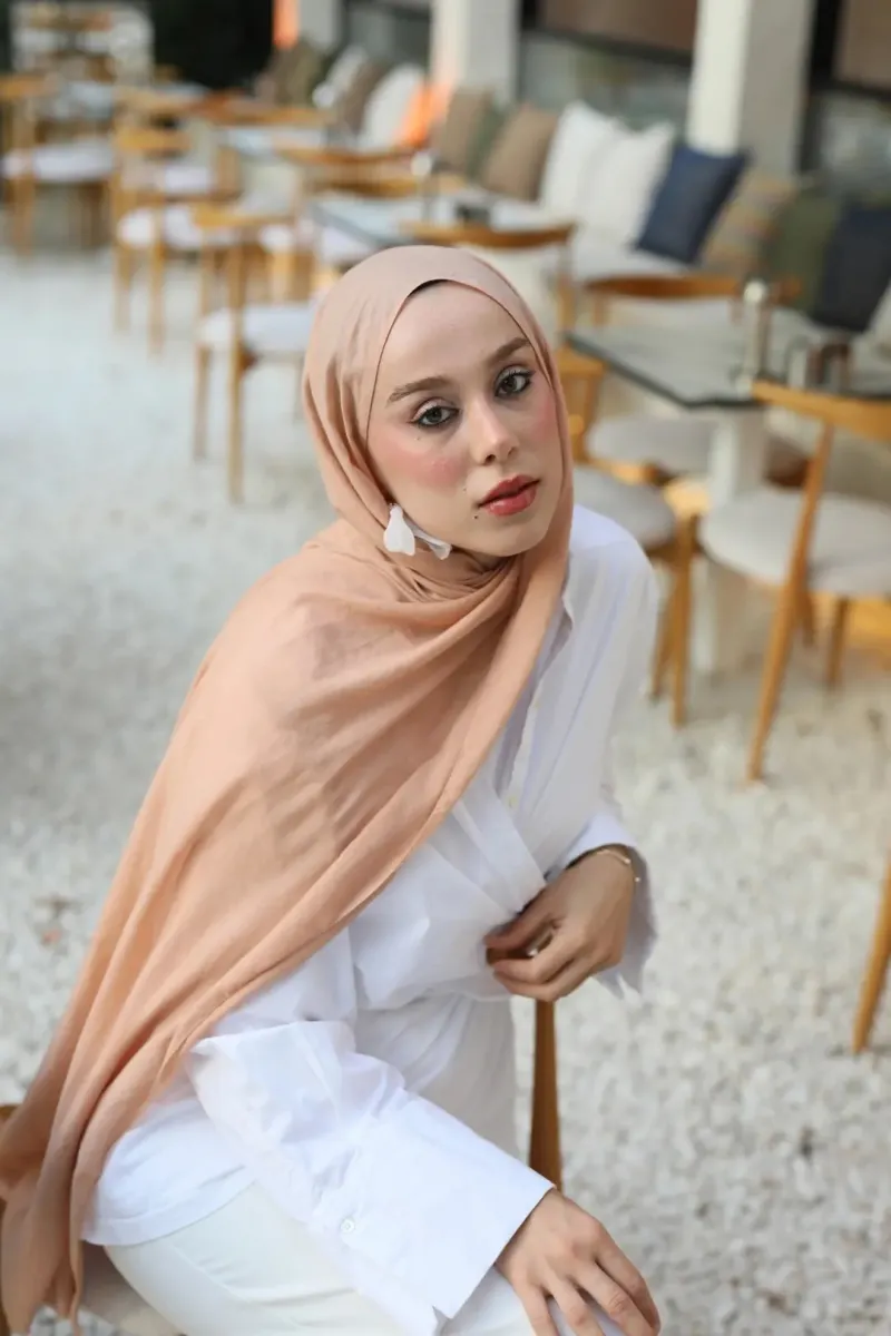 Organic Cotton Comfort Şal - Somon - 2