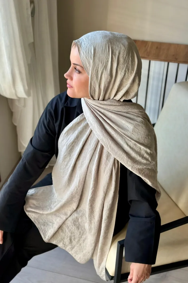 D Desen Ayrobin Jakar Şal - Fildişi