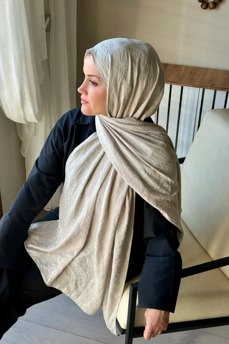 D Desen Ayrobin Jakar Şal - Fildişi - 2