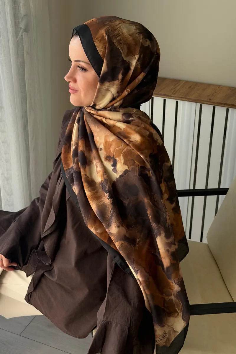 Marline Desen Soft Pamuk Şal - Acı Kahve - 2
