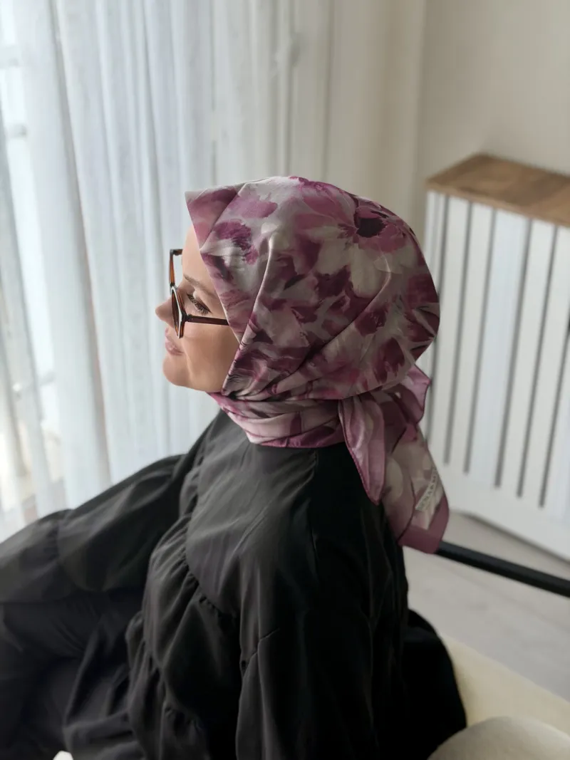 Lilya Desen Soft Eşarp - Gül Kurusu - 3