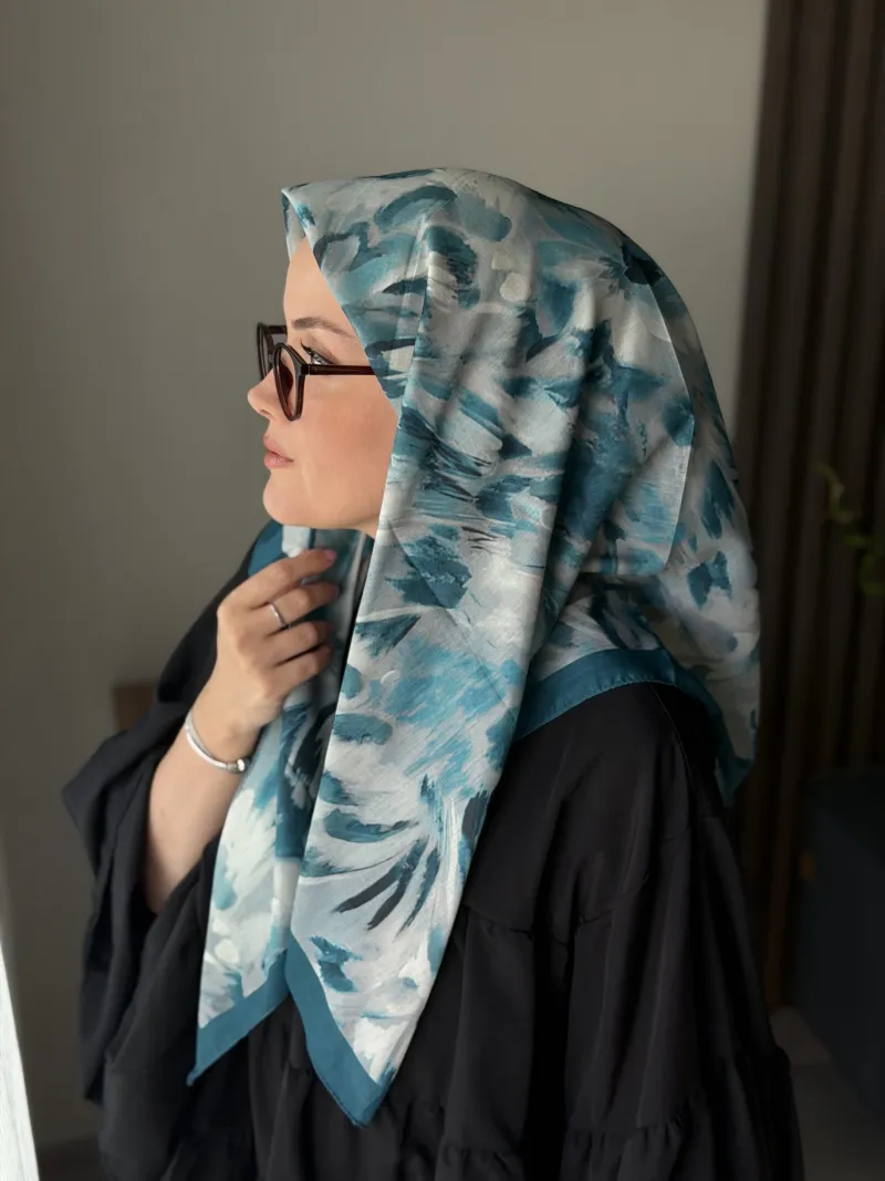 Lilya Desen Soft Eşarp - Mavi - 3