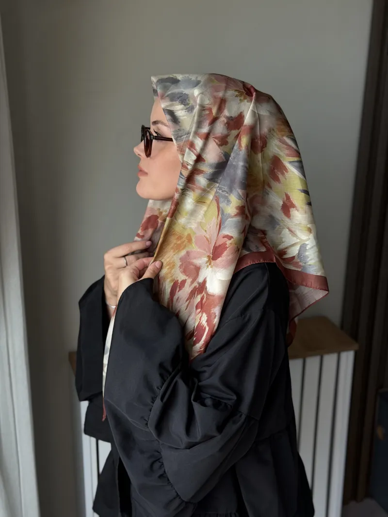 Lilya Desen Soft Eşarp - Kiremit