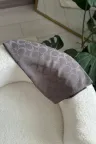 C Desen İpeksi Jakar Şal - Koyu Gri küçük görsel 1