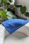 Kazayağı Desen İpeksi Jakar Şal - İndigo Mavi küçük görsel 3