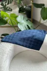 Kazayağı Desen İpeksi Jakar Şal - Lacivert küçük görsel 2
