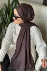 V Desen Jakar Şal - Acı Kahve küçük görsel 1