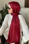 V Desen Jakar Şal - Bordo küçük görsel 1