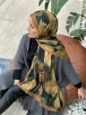 Flora Desen Soft  Pamuk Şal - Sütlü Kahve küçük görsel 2