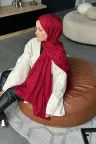 D Desen Ayrobin Jakar Şal - Bordo küçük görsel 3
