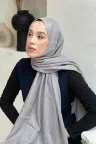 Pamuk Jakar Şal - Gri küçük görsel 1