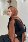 Pamuk Jakar Şal - Kahverengi küçük görsel 2