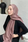 Pamuk Jakar Şal - Tozlu Kahve küçük görsel 1
