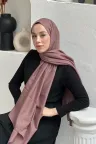 Pamuk Jakar Şal - Tozlu Kahve küçük görsel 2