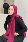 Pamuk Jakar Şal - Vişne küçük görsel 2