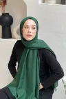 Pamuk Jakar Şal - Zümrüt Yeşili küçük görsel 2