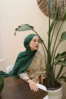 Organic Cotton Comfort Şal - Deniz Yeşili küçük görsel 1