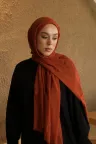 Organic Cotton Comfort Şal - Kiremit küçük görsel 2