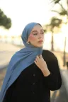 Organic Cotton Comfort Şal - Marin küçük görsel 2