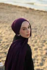 Organic Cotton Comfort Şal - Mürdüm küçük görsel 2