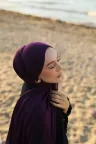 Organic Cotton Comfort Şal - Mürdüm küçük görsel 1