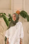 Organic Cotton Comfort Şal - Yeşil Çay küçük görsel 2