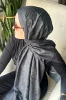 İconic  Desen Soft Pamuk Şal - Siyah-Yeşil küçük görsel 1