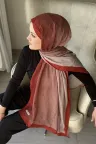 Degrade Desen Pamuk Kraş Şal - Kiremit küçük görsel 1