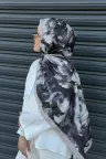 Rose Desen Soft Pamuk Şal - Vizon küçük görsel 2