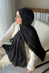 Lora Desen Ayrobin Jakar Şal - Siyah küçük görsel 2