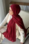Lora Desen Ayrobin Jakar Şal - Bordo küçük görsel 2