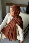 Lora Desen Ayrobin Jakar Şal - Kiremit küçük görsel 2