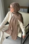 Lora Desen Ayrobin Jakar Şal - Tozlu Kahve küçük görsel 2