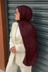 D Desen Ayrobin Jakar Şal - Mürdüm küçük görsel 2