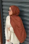 D Desen Ayrobin Jakar Şal - Kiremit küçük görsel 2