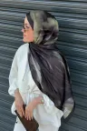 Marline Desen Soft Pamuk Şal - Siyah Yeşil küçük görsel 1