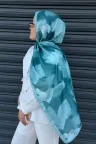 Summer Desen Soft Pamuk Şal - Mavi küçük görsel 2