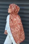 Antique  Desen Soft Pamuk Şal - Tarçın  küçük görsel 1