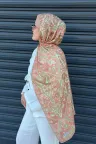 Antique  Desen Soft Pamuk Şal - Kavuniçi küçük görsel 2
