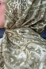 Antique  Desen Soft Pamuk Şal - Olive küçük görsel 2