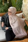 Sally Desen Ayrobin Jakar Şal - Bej küçük görsel 1