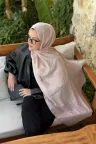 Sally Desen Ayrobin Jakar Şal - Bej küçük görsel 2