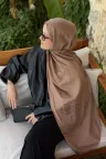 Sally Desen Ayrobin Jakar Şal - Sütlü Kahve küçük görsel 1