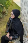 Starz Desen Ayrobin Jakar Şal - Siyah küçük görsel 2