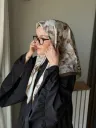 Lilya Desen Soft Eşarp - Olive küçük görsel 2
